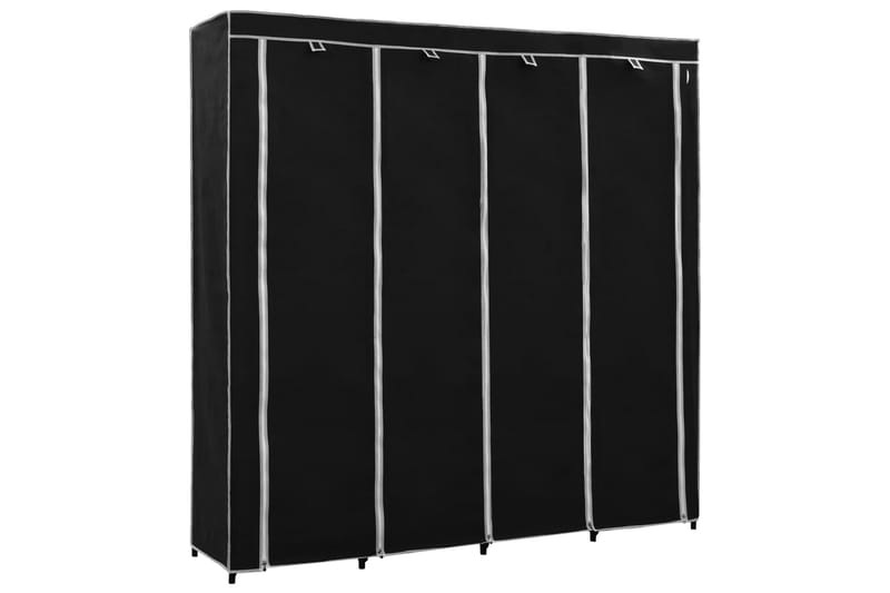 Vaatekaappi 4 lokerolla musta 175x45x170 cm - Musta - Säilytys - Vaatesäilytys - Vaatekaappi