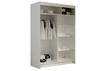 Vaatekaappi Aldo 120 cm Liukuovet Kapea Peili - Musta - Säilytys - Vaatesäilytys - Vaatekaappi