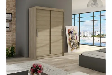 Vaatekaappi Aldo 120 cm Liukuovet - Tammi - Säilytys - Vaatesäilytys - Vaatekaappi