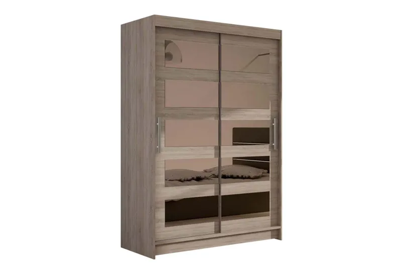 Vaatekaappi Aldo liukuovet 5-osainen Peili, Tammi