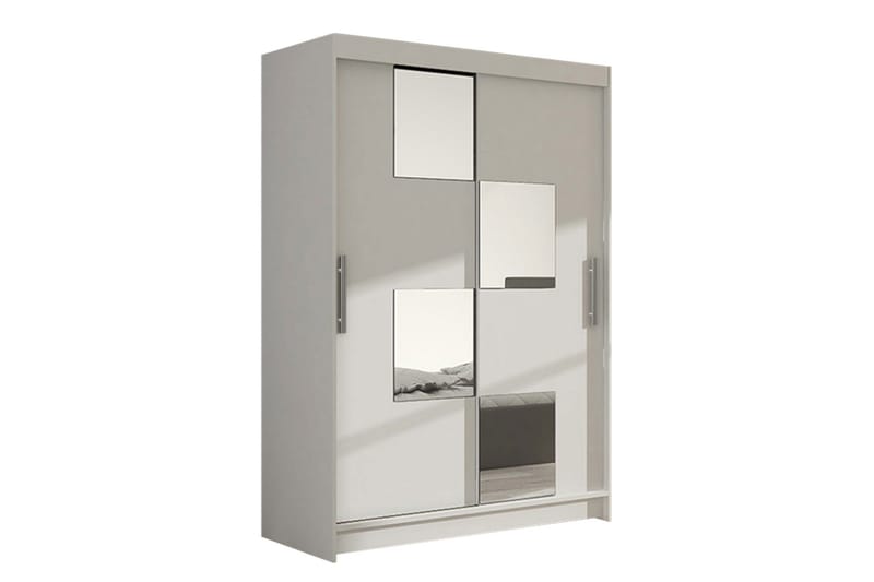 Vaatekaappi Aldo liukuovet Neliskulmainen Peili - Valkoinen - Säilytys - Vaatesäilytys - Vaatekaappi