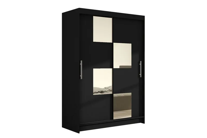 Vaatekaappi Aldo liukuovet Neliskulmainen Peili, Musta