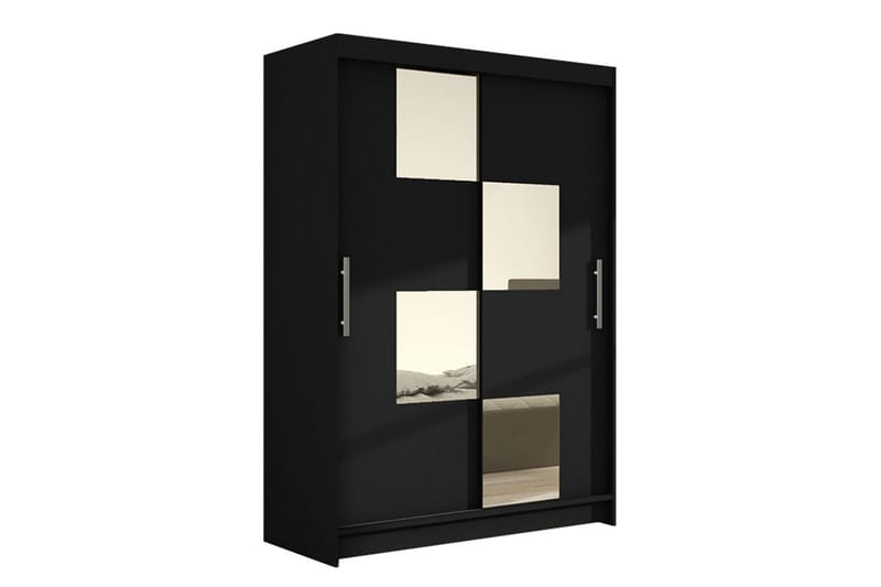 Vaatekaappi Aldo liukuovet Neliskulmainen Peili, Musta
