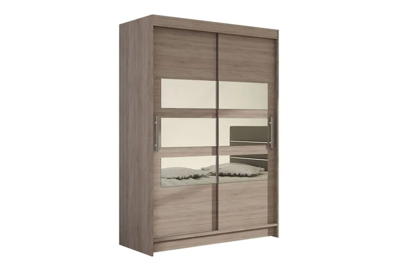 Vaatekaappi Aldo liukuovet Osittainen Peili, Vaalea Tammi