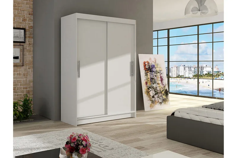 Vaatekaappi Aldo Liukuovet - Valkoinen - Säilytys - Vaatesäilytys - Vaatekaappi