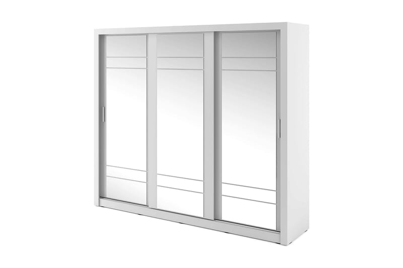 Vaatekaappi Amihan 250 cm 3 liukuovea - Valkoinen - Säilytys - Vaatesäilytys - Vaatekaappi