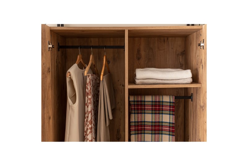 Vaatekaappi Anera 52x104 cm 3 ovea - Luonnonväri - Säilytys - Vaatesäilytys - Vaatekaappi