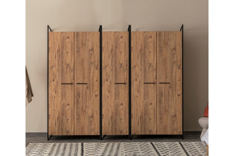 Vaatekaappi Anera 52x104 cm 5 ovea - Luonnonväri - Säilytys - Vaatesäilytys - Vaatekaappi