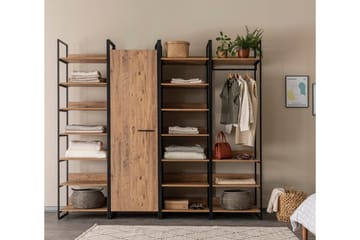 Vaatekaappi Anera 52x64 cm 11 hyllyä 1 ovi - Luonnonväri - Säilytys - Vaatesäilytys - Vaatekaappi