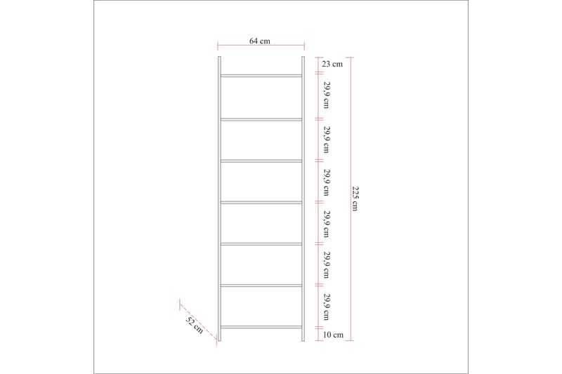 Vaatekaappi Anera 52x64 cm 11 hyllyä 1 ovi - Luonnonväri - Säilytys - Vaatesäilytys - Vaatekaappi