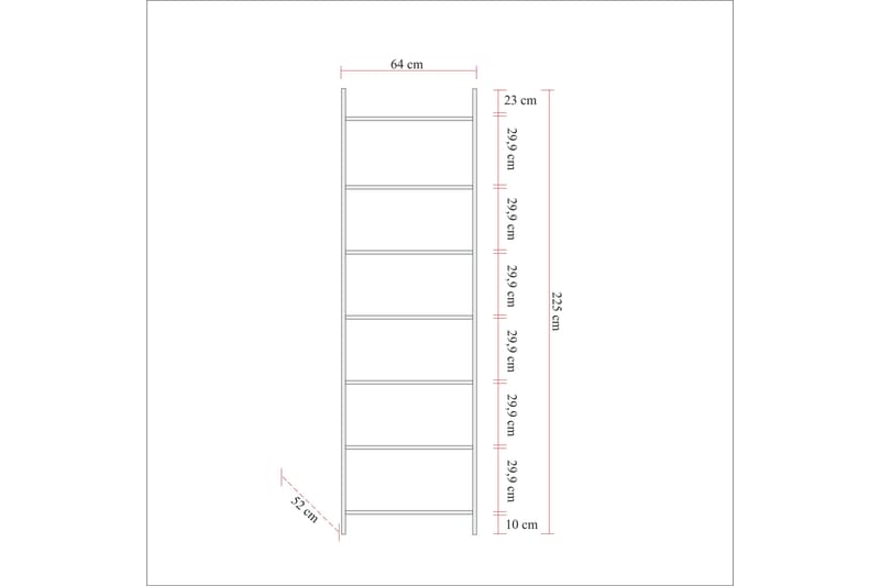 Vaatekaappi Anera 52x64 cm 11 hyllyä 1 ovi - Luonnonväri - Vaatekaappi