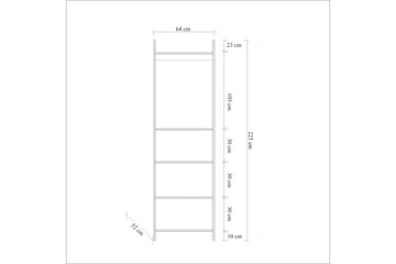 Vaatekaappi Anera 52x64 cm 4 Kaappia 1 Ovi - Luonnonväri - Säilytys - Vaatesäilytys - Vaatekaappi
