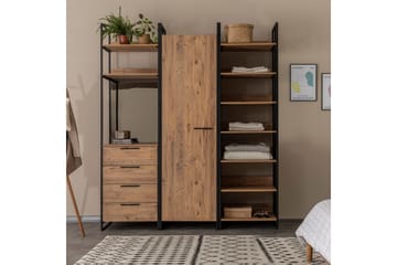 Vaatekaappi Anera 52x64 cm 4 Kaappia 1 Ovi - Luonnonväri - Säilytys - Vaatesäilytys - Vaatekaappi
