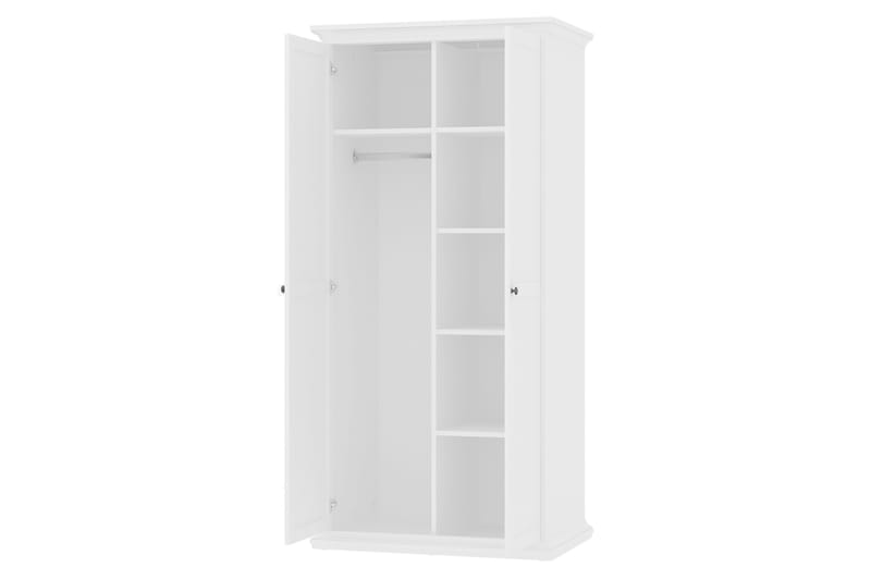 Vaatekaappi Anjou 96 cm 2 ovea - Valkoinen - Säilytys - Vaatesäilytys - Vaatekaappi