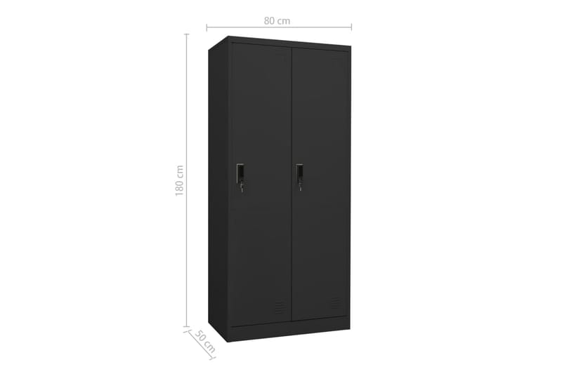 Vaatekaappi antrasiitti 80x50x180 cm teräs - Säilytys - Vaatesäilytys - Vaatekaappi
