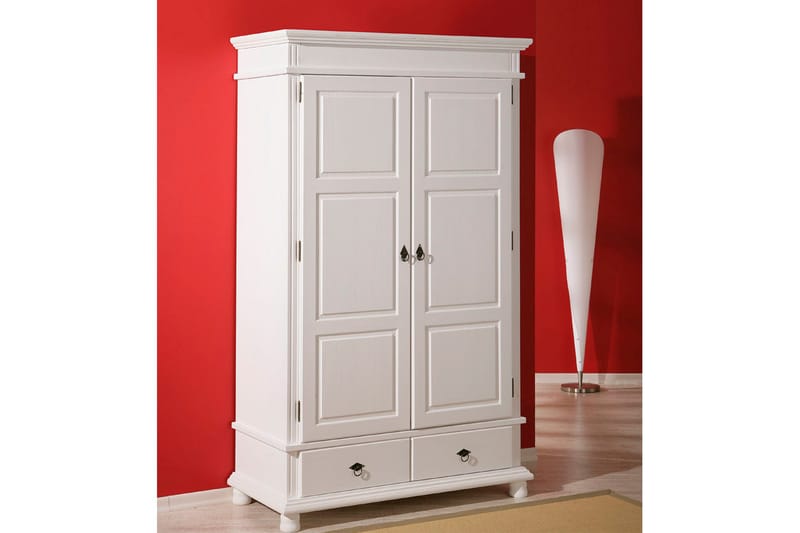 Vaatekaappi Attina 116 cm - Valkoinen - Säilytys - Vaatesäilytys - Vaatekaappi