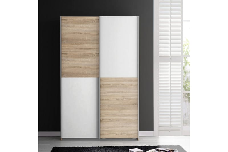 Vaatekaappi Bankson 120x191 cm - Ruskea/Valkoinen - Säilytys - Vaatesäilytys - Vaatekaappi