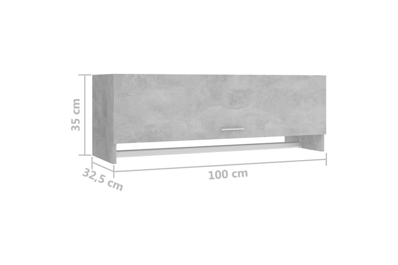 Vaatekaappi betoninharmaa 100x32,5x35 cm lastulevy - Säilytys - Vaatesäilytys - Vaatekaappi