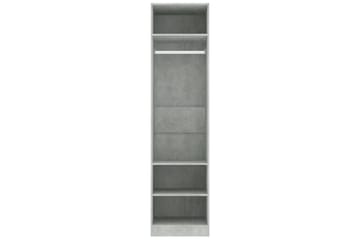 Vaatekaappi betoninharmaa 50x50x200 cm lastulevy - Harmaa - Säilytys - Vaatesäilytys - Vaatekaappi