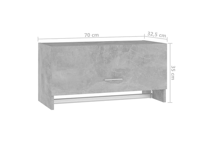 Vaatekaappi betoninharmaa 70x32,5x35 cm lastulevy - Vaatekaappi