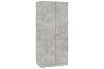Vaatekaappi betoninharmaa 80x52x180 cm lastulevy - Harmaa - Säilytys - Vaatesäilytys - Vaatekaappi
