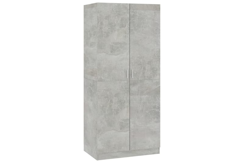 Vaatekaappi betoninharmaa 80x52x180 cm lastulevy - Harmaa - Säilytys - Vaatesäilytys - Vaatekaappi