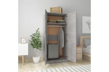 Vaatekaappi betoninharmaa 80x52x180 cm lastulevy - Harmaa - Säilytys - Vaatesäilytys - Vaatekaappi