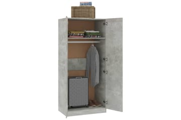 Vaatekaappi betoninharmaa 80x52x180 cm lastulevy - Harmaa - Säilytys - Vaatesäilytys - Vaatekaappi