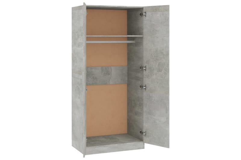 Vaatekaappi betoninharmaa 80x52x180 cm lastulevy - Harmaa - Säilytys - Vaatesäilytys - Vaatekaappi