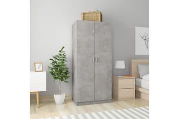 Vaatekaappi betoninharmaa 80x52x180 cm lastulevy - Harmaa - Säilytys - Vaatesäilytys - Vaatekaappi