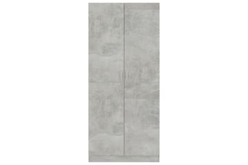 Vaatekaappi betoninharmaa 80x52x180 cm lastulevy - Harmaa - Säilytys - Vaatesäilytys - Vaatekaappi