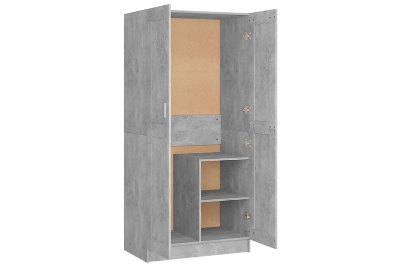 Vaatekaappi betoninharmaa 82,5x51,5x180 cm lastulevy - Säilytys - Vaatesäilytys - Vaatekaappi