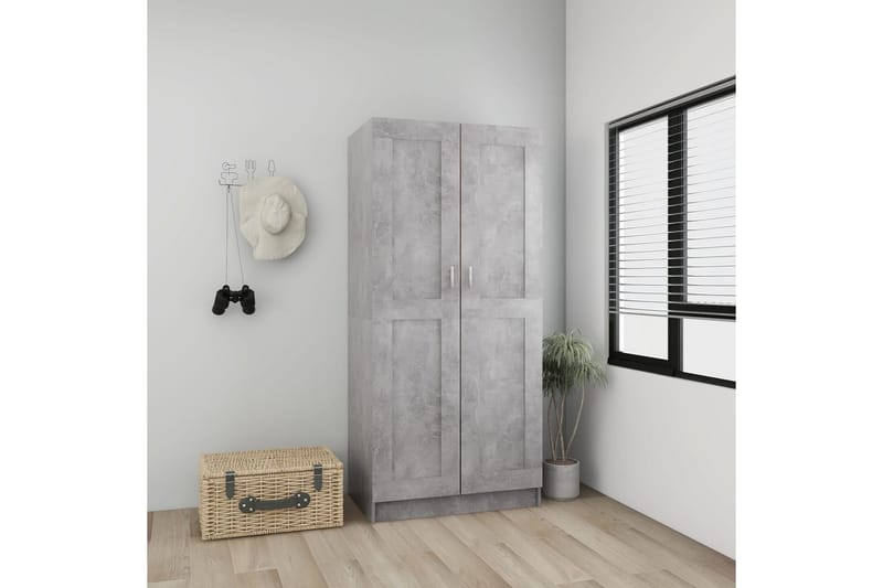 Vaatekaappi betoninharmaa 82,5x51,5x180 cm lastulevy - Säilytys - Vaatesäilytys - Vaatekaappi