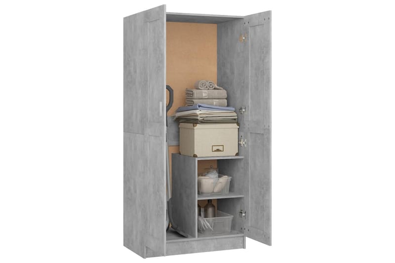 Vaatekaappi betoninharmaa 82,5x51,5x180 cm lastulevy - Säilytys - Vaatesäilytys - Vaatekaappi