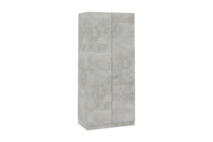 Vaatekaappi betoninharmaa 90x52x200 cm lastulevy - Harmaa - Vaatekaappi