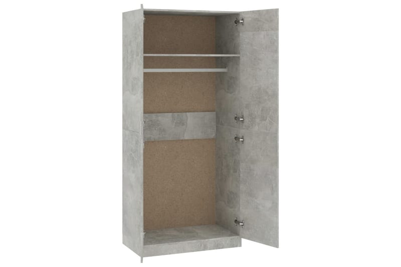 Vaatekaappi betoninharmaa 90x52x200 cm lastulevy - Harmaa - Säilytys - Vaatesäilytys - Vaatekaappi