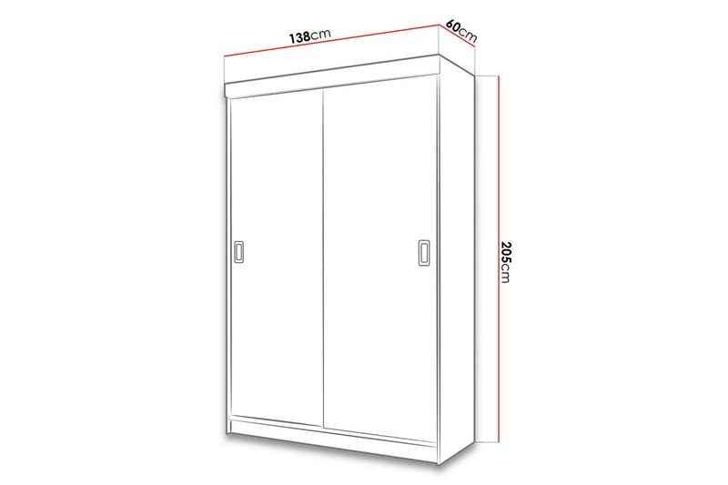 Vaatekaappi Bill 60x138 cm - Säilytys - Vaatesäilytys - Vaatekaappi