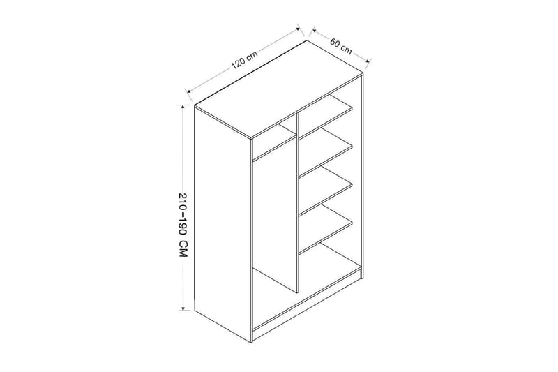 Vaatekaappi Cambrian 120 cm - Musta/Ruskea - Säilytys - Vaatesäilytys - Vaatekaappi