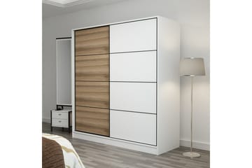 Vaatekaappi Cambrian 220 cm - Ruskea/Valkoinen - Säilytys - Vaatesäilytys - Vaatekaappi