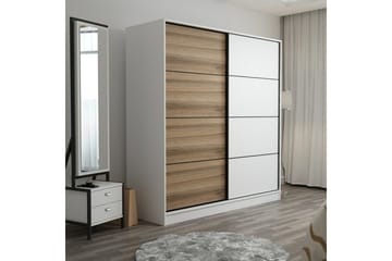 Vaatekaappi Cambrian 220 cm - Ruskea/Valkoinen - Säilytys - Vaatesäilytys - Vaatekaappi