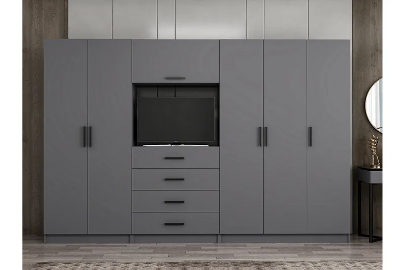 Vaatekaappi Cambrian 225 cm, Antrasiitti