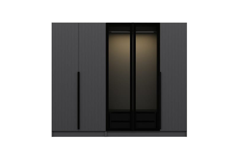 Vaatekaappi Cambrian 225 cm - Antrasiitti - Säilytys - Vaatesäilytys - Vaatekaappi