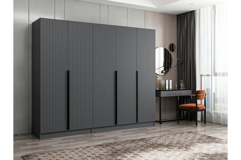 Vaatekaappi Cambrian 225 cm, Antrasiitti