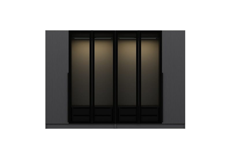 Vaatekaappi Cambrian 225 cm - Antrasiitti - Säilytys - Vaatesäilytys - Vaatekaappi