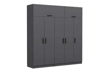 Vaatekaappi Cambrian 225 cm - Antrasiitti - Säilytys - Vaatesäilytys - Vaatekaappi