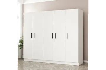 Vaatekaappi Cambrian 225 cm - Valkoinen - Säilytys - Vaatesäilytys - Vaatekaappi