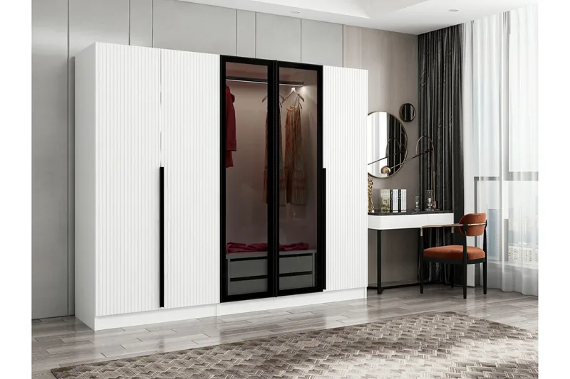 Vaatekaappi Cambrian 225 cm, Valkoinen