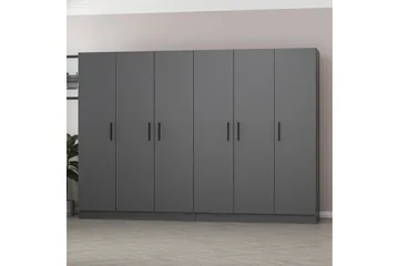 Vaatekaappi Cambrian 270 cm - Antrasiitti - Säilytys - Vaatesäilytys - Vaatekaappi