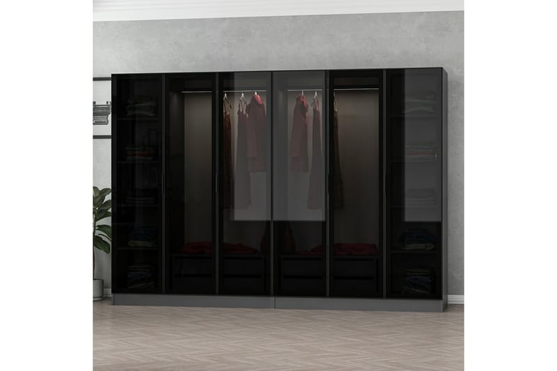 Vaatekaappi Cambrian 270 cm - Antrasiitti - Säilytys - Vaatesäilytys - Vaatekaappi