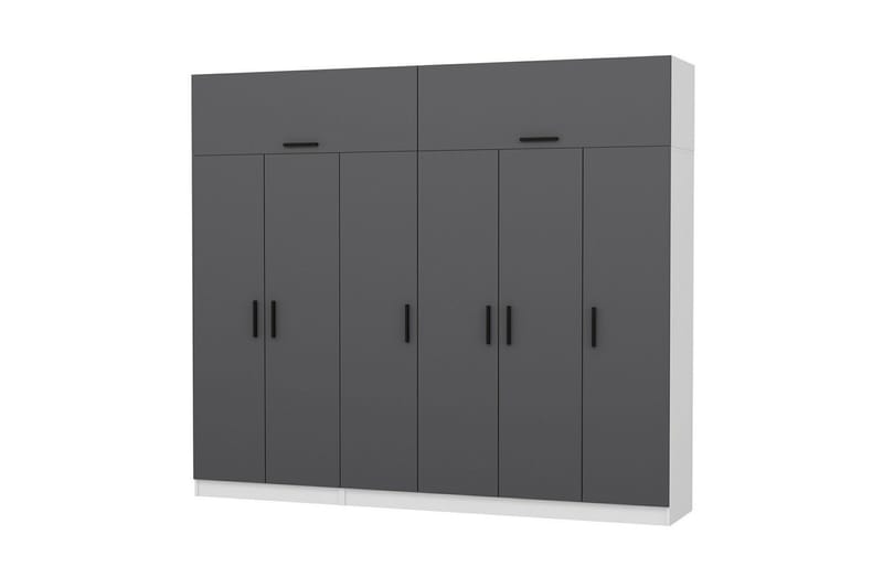 Vaatekaappi Cambrian 270 cm - Harmaa/Valkoinen - Säilytys - Vaatesäilytys - Vaatekaappi